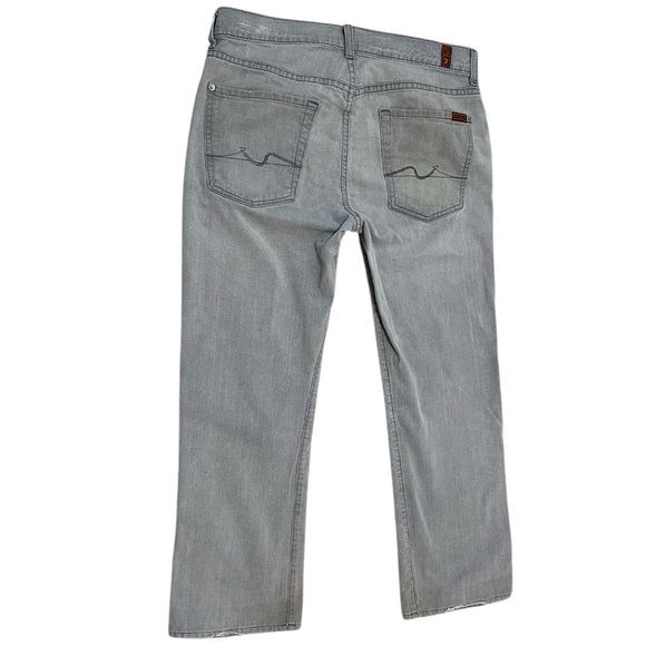 7 For All Mankind Men's Straight Jeans in Light Gray Size 32 - Picture 2 of 14
